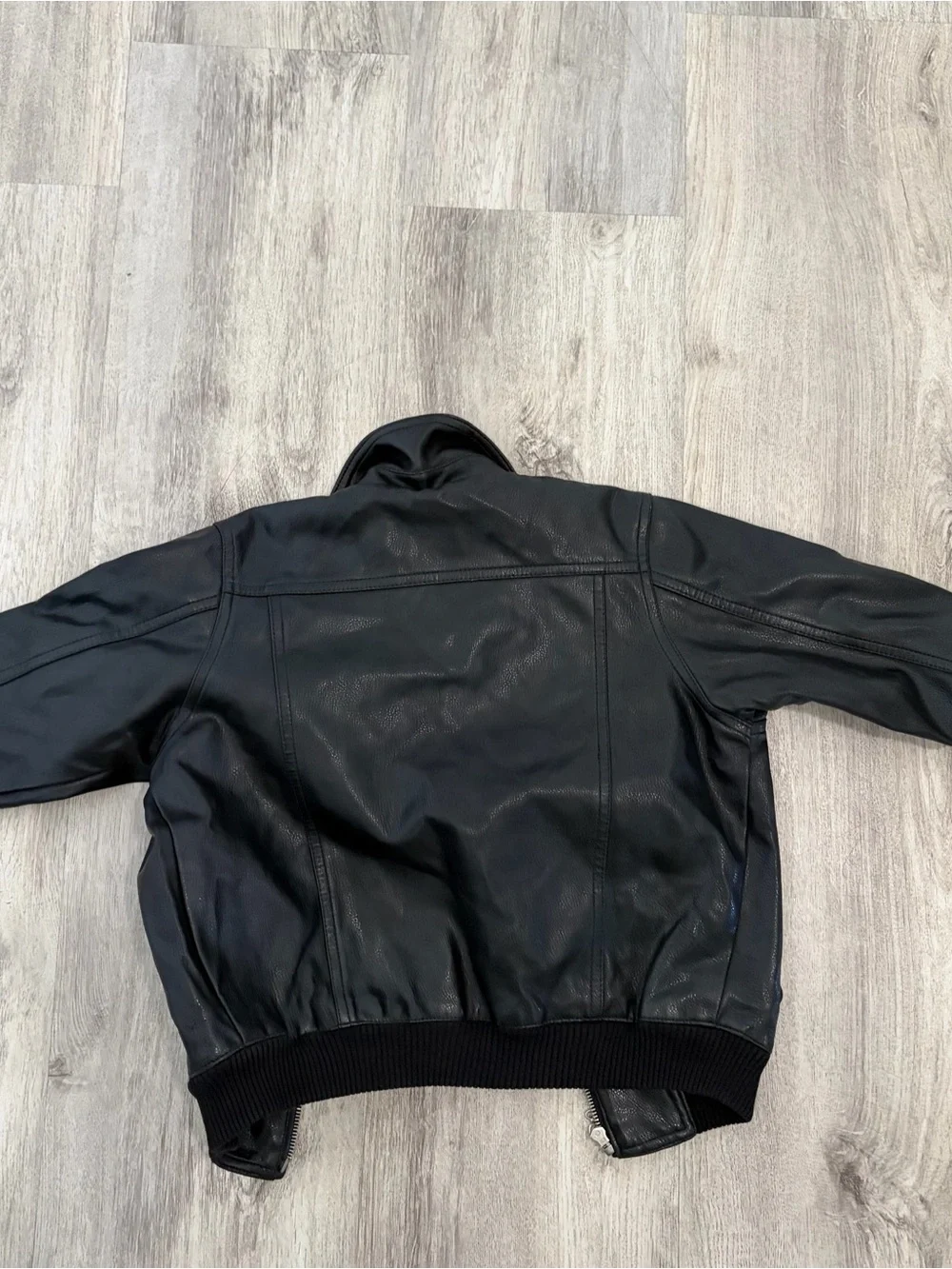 Whispering Smith Black Faux Leather  Bomber Jacket Girl 3T Grunge Black Biker
